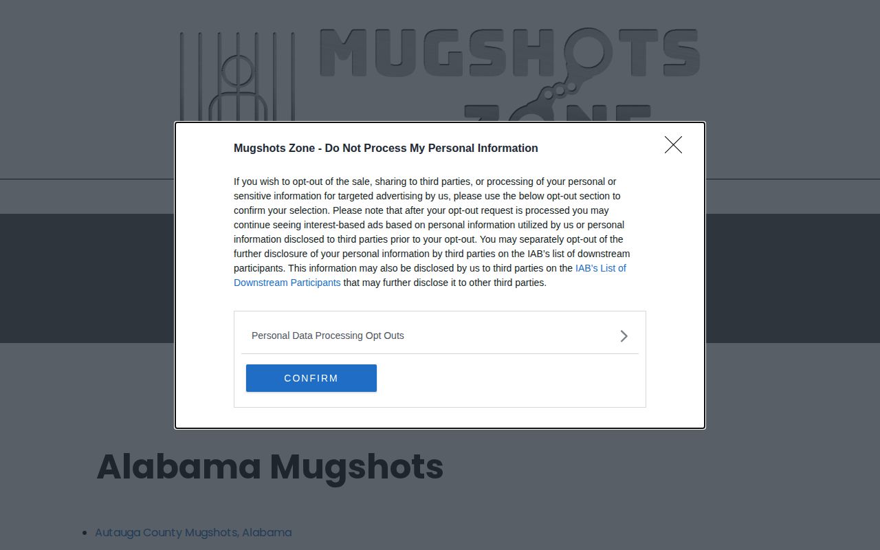 Steuben County mugshot-record source landing page without a verified local section